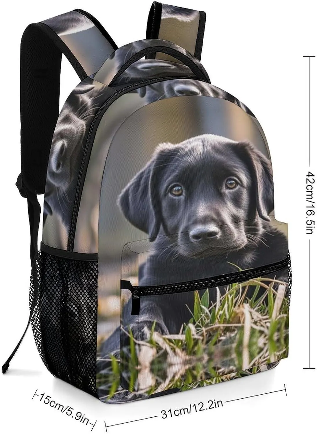 Small Backpacks Personalized Black Labrador Puppy Printing Travel Bag Lightweight Travel Backpack For Women Men