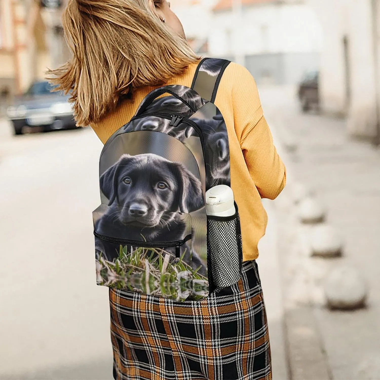 Small Backpacks Personalized Black Labrador Puppy Printing Travel Bag Lightweight Travel Backpack For Women Men