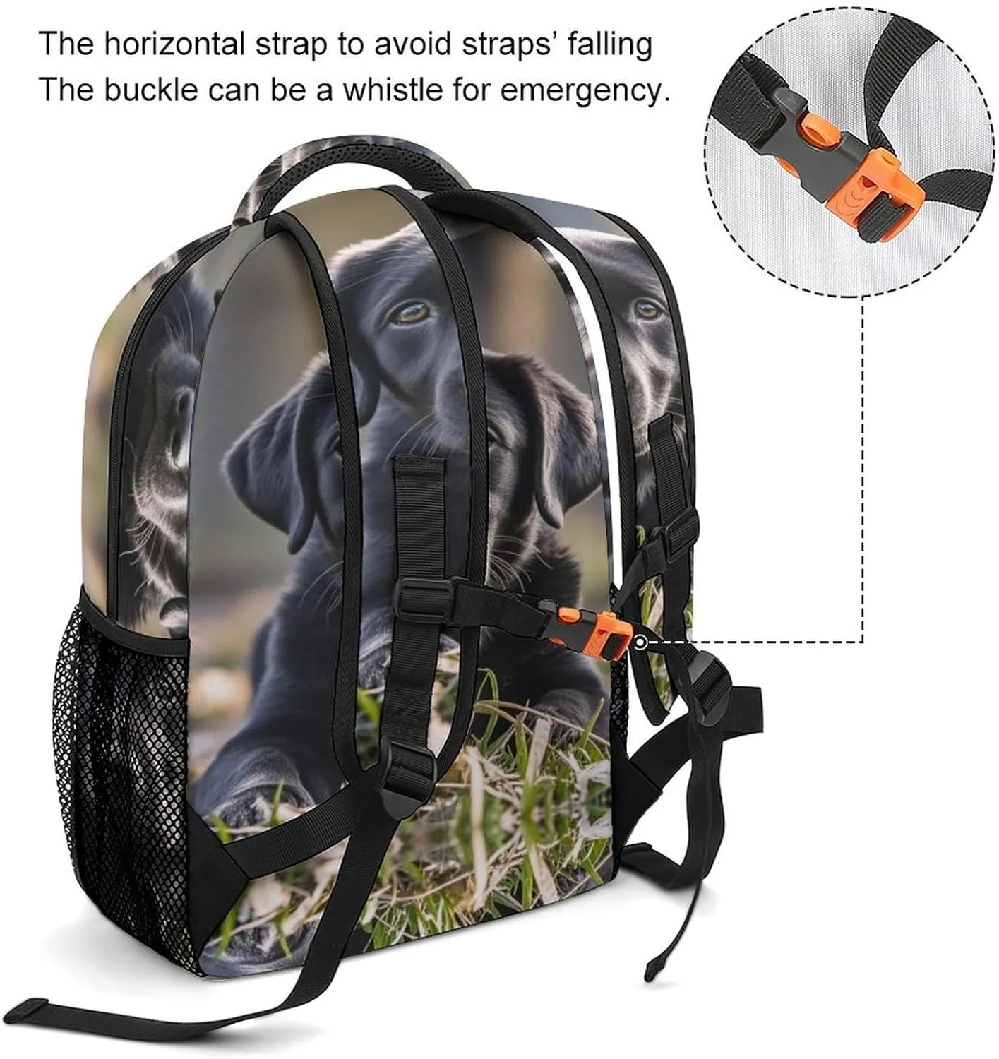 Small Backpacks Personalized Black Labrador Puppy Printing Travel Bag Lightweight Travel Backpack For Women Men