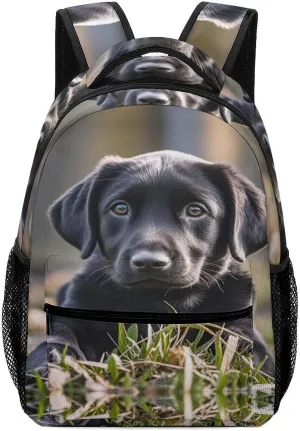 Small Backpacks Personalized Black Labrador Puppy Printing Travel Bag Lightweight Travel Backpack For Women Men