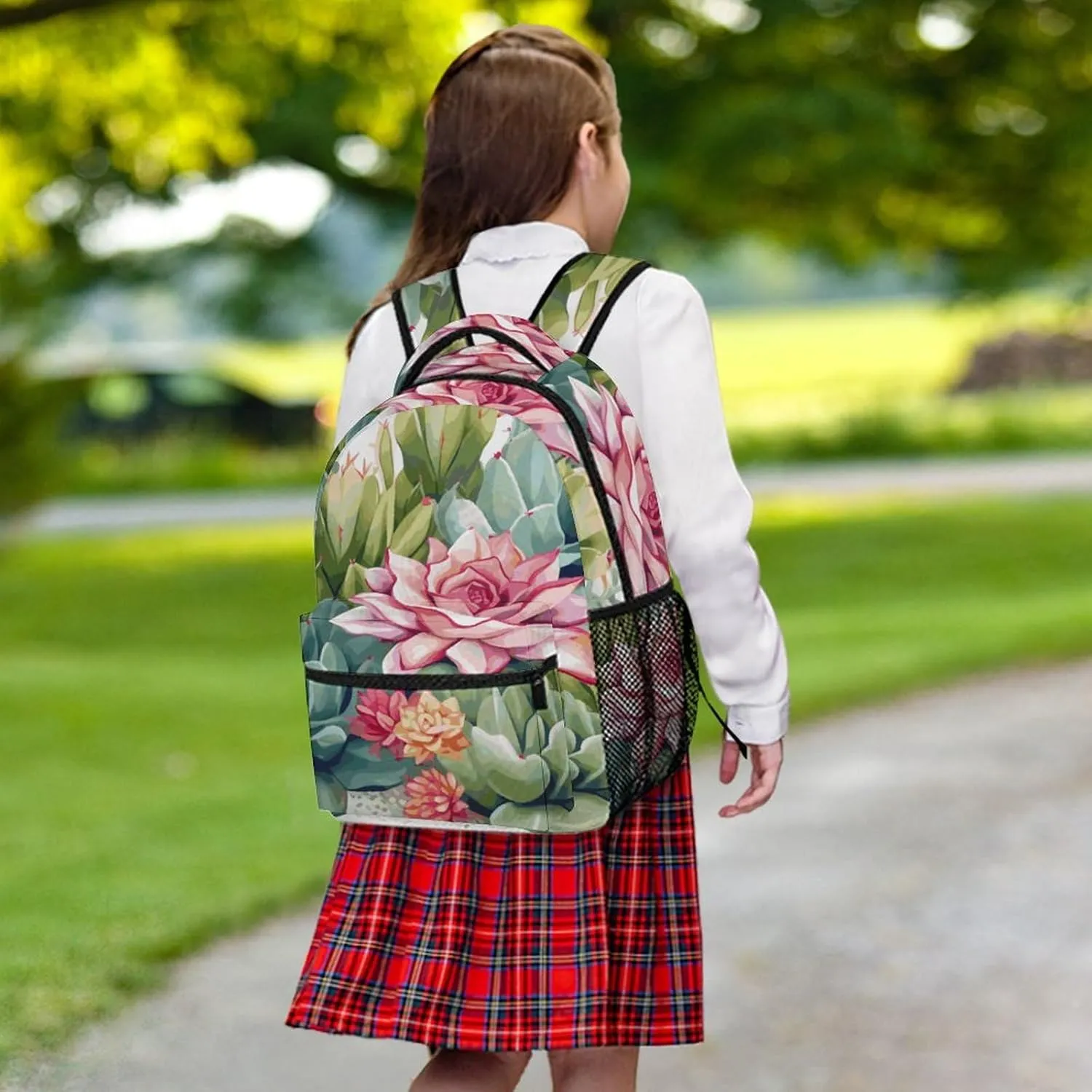 Small Backpacks Personalized Colorful Green Printing Travel Bag Lightweight Travel Backpack For Women Men