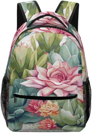Small Backpacks Personalized Colorful Green Printing Travel Bag Lightweight Travel Backpack For Women Men