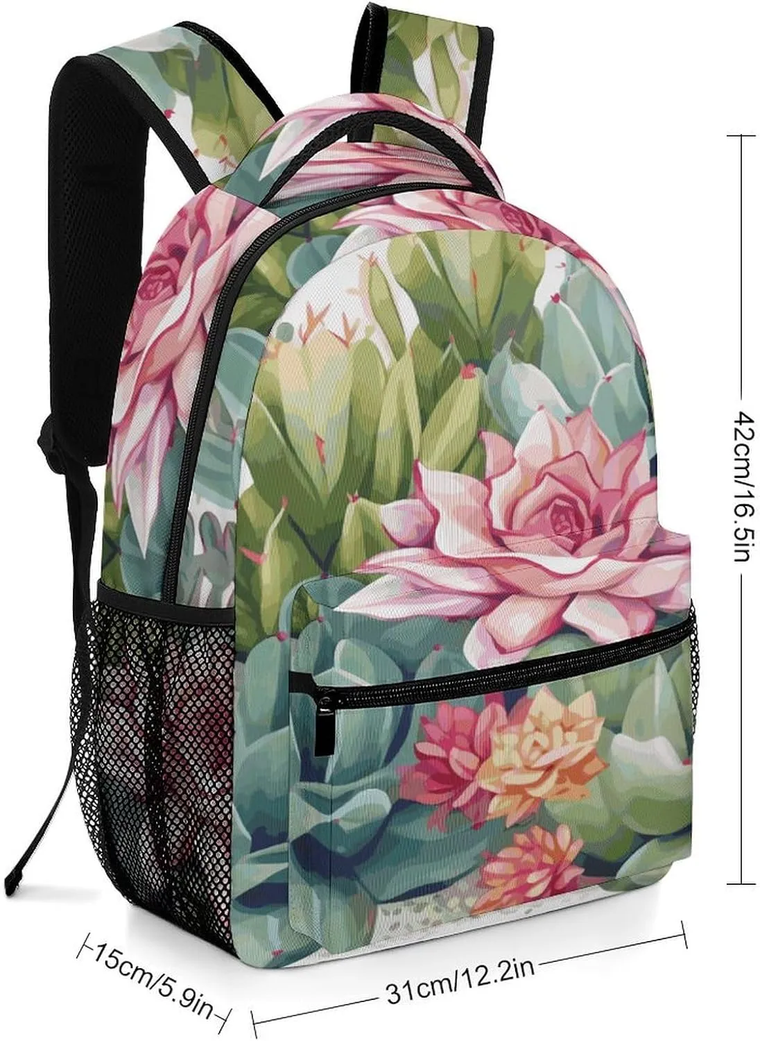Small Backpacks Personalized Colorful Green Printing Travel Bag Lightweight Travel Backpack For Women Men