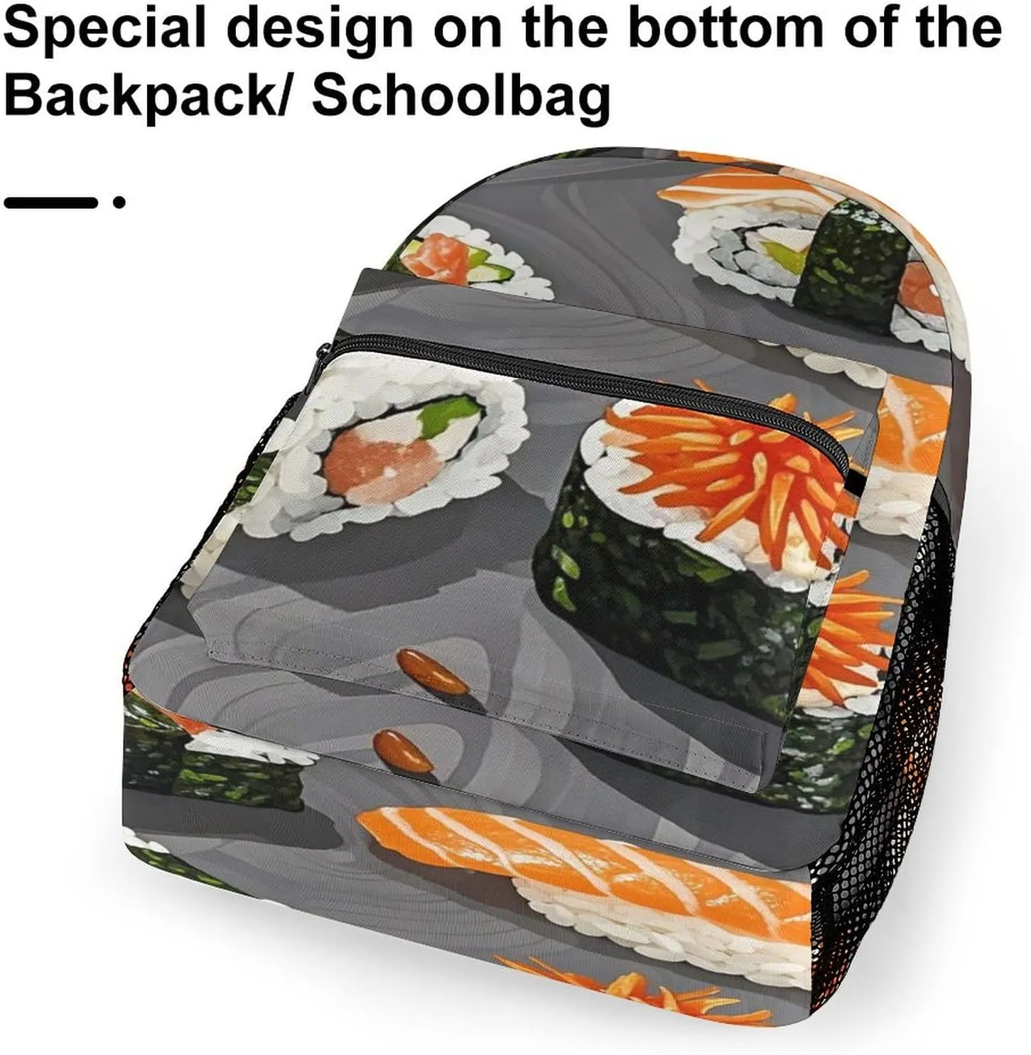 Small Backpacks Personalized Japanese Food Printing Travel Bag Lightweight Travel Backpack For Women Men