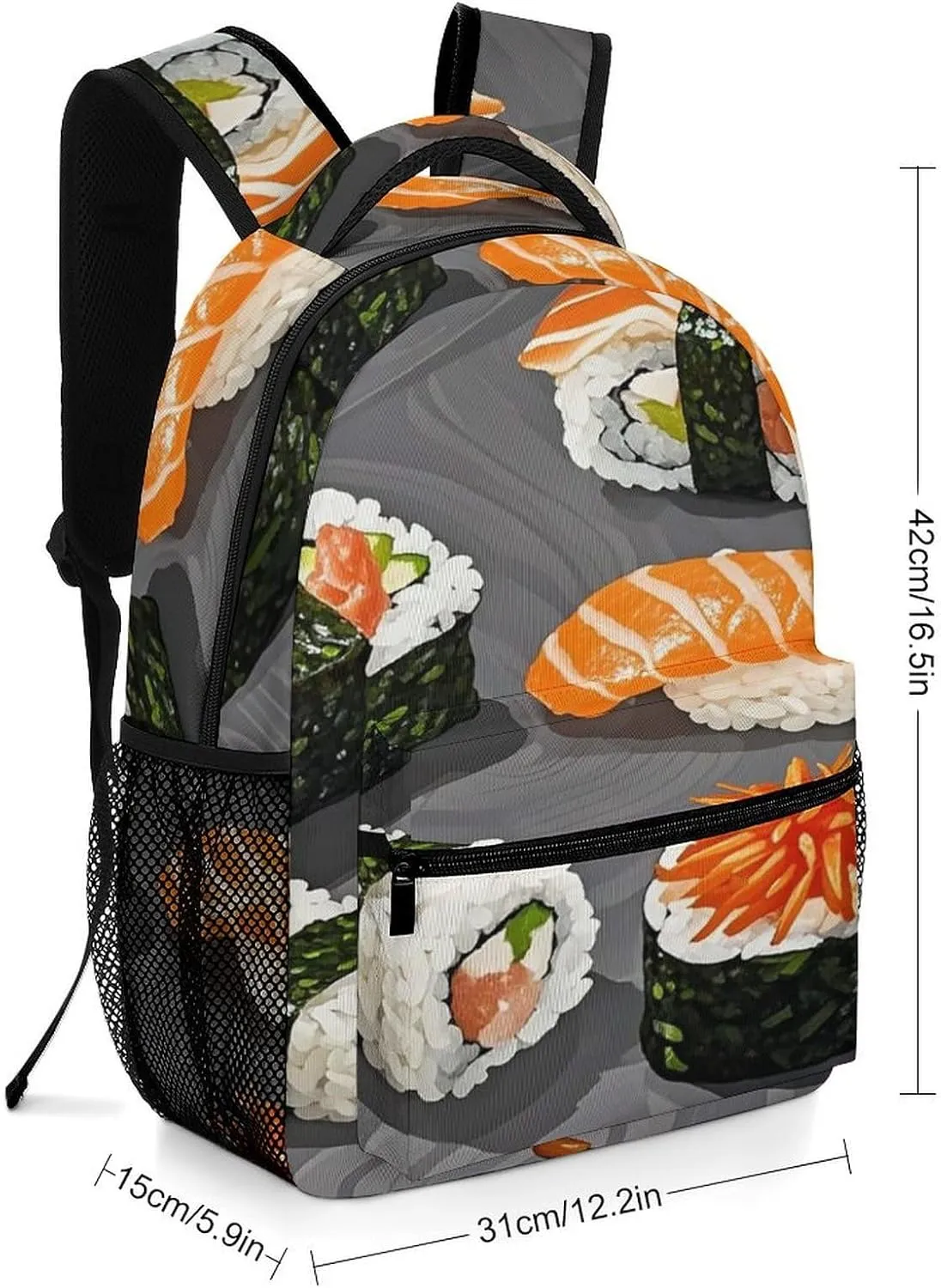 Small Backpacks Personalized Japanese Food Printing Travel Bag Lightweight Travel Backpack For Women Men