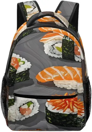Small Backpacks Personalized Japanese Food Printing Travel Bag Lightweight Travel Backpack For Women Men
