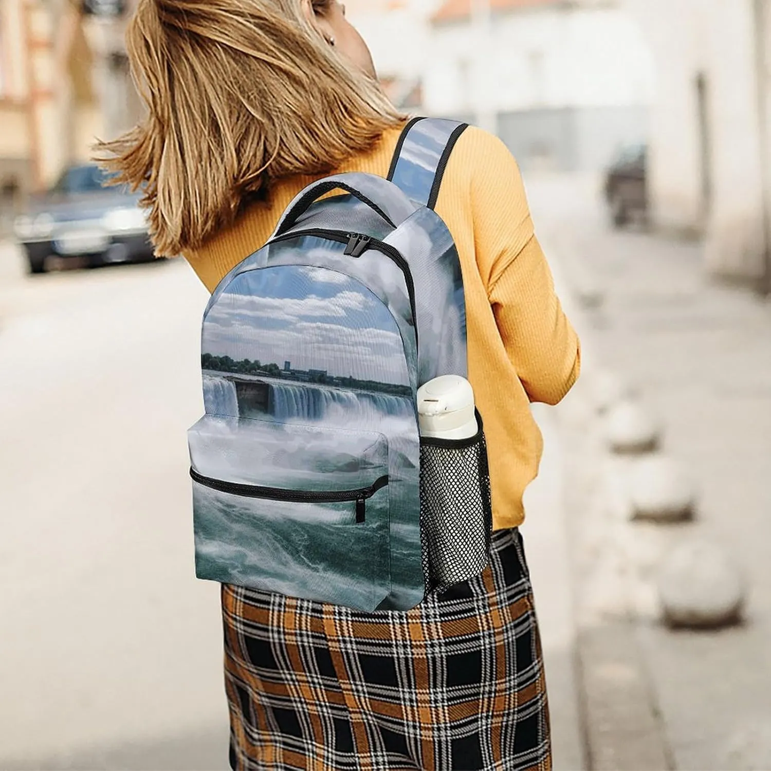 Small Backpacks Personalized Niagara Falls Printing Travel Bag Lightweight Travel Backpack For Women Men