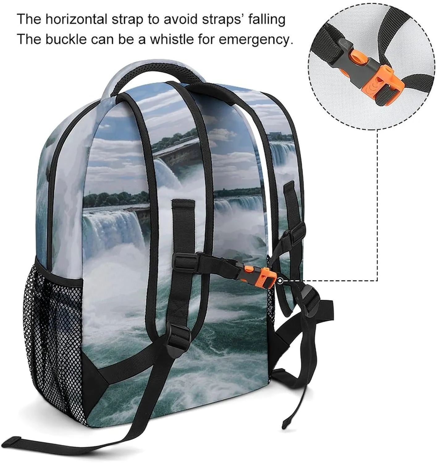 Small Backpacks Personalized Niagara Falls Printing Travel Bag Lightweight Travel Backpack For Women Men