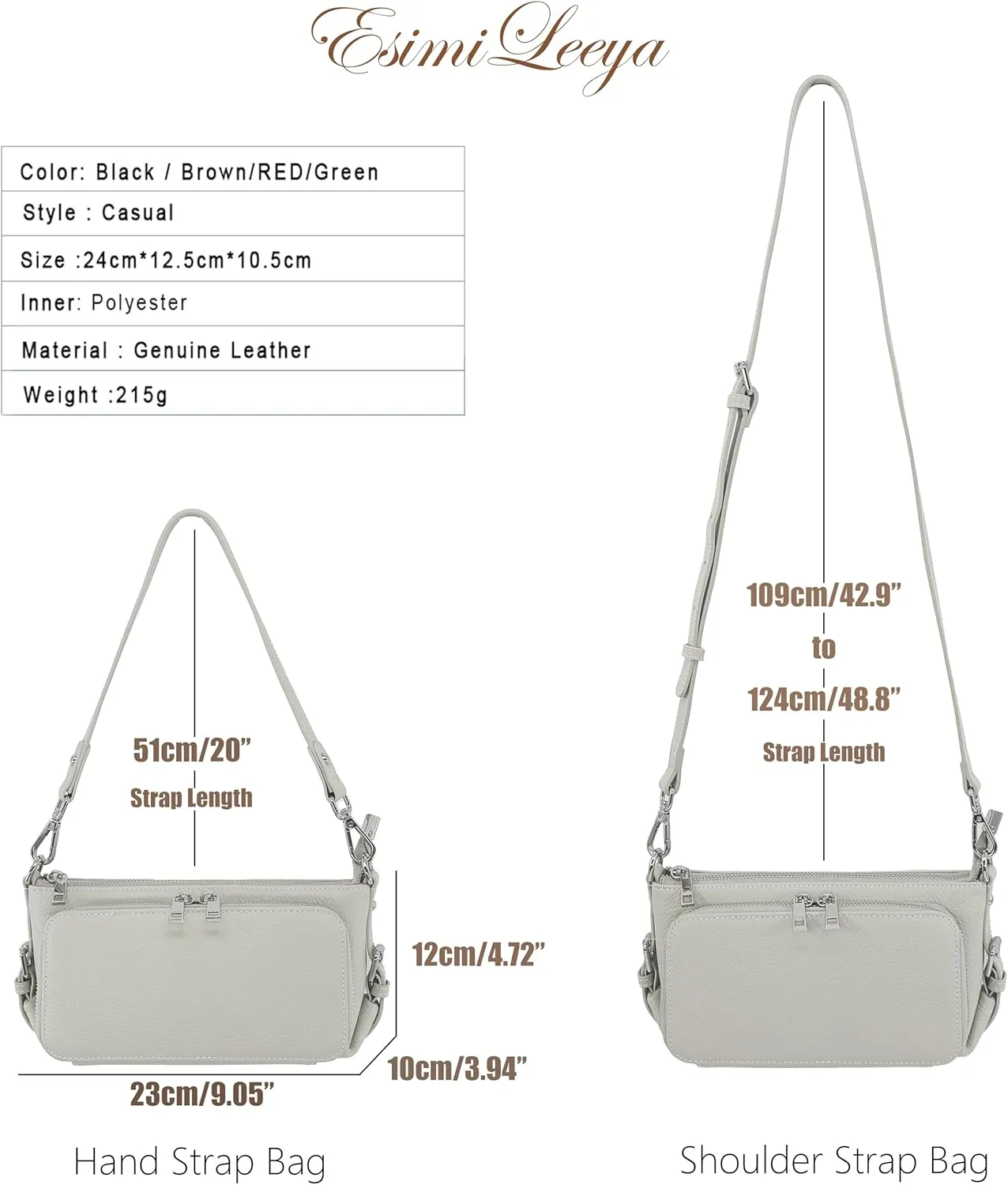 Small Compact Genuine Leather Crossbody Bag for Women Real Leather Purses for Women with Shoulder and Hand Strap