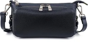 Small Compact Genuine Leather Crossbody Bag for Women Real Leather Purses for Women with Shoulder and Hand Strap