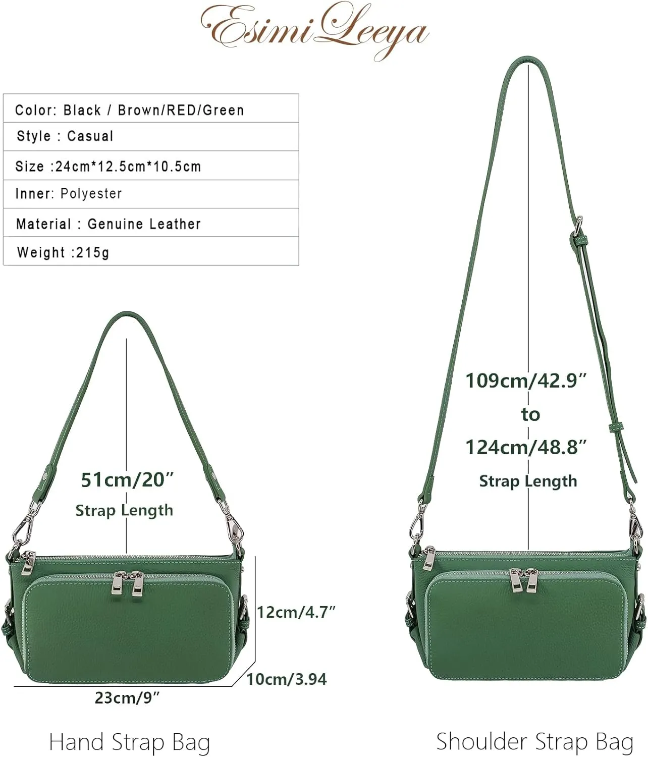Small Compact Genuine Leather Crossbody Bag for Women Real Leather Purses for Women with Shoulder and Hand Strap