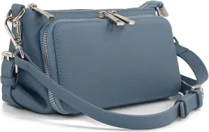 Small Compact Genuine Leather Crossbody Bag for Women Real Leather Purses for Women with Shoulder and Hand Strap