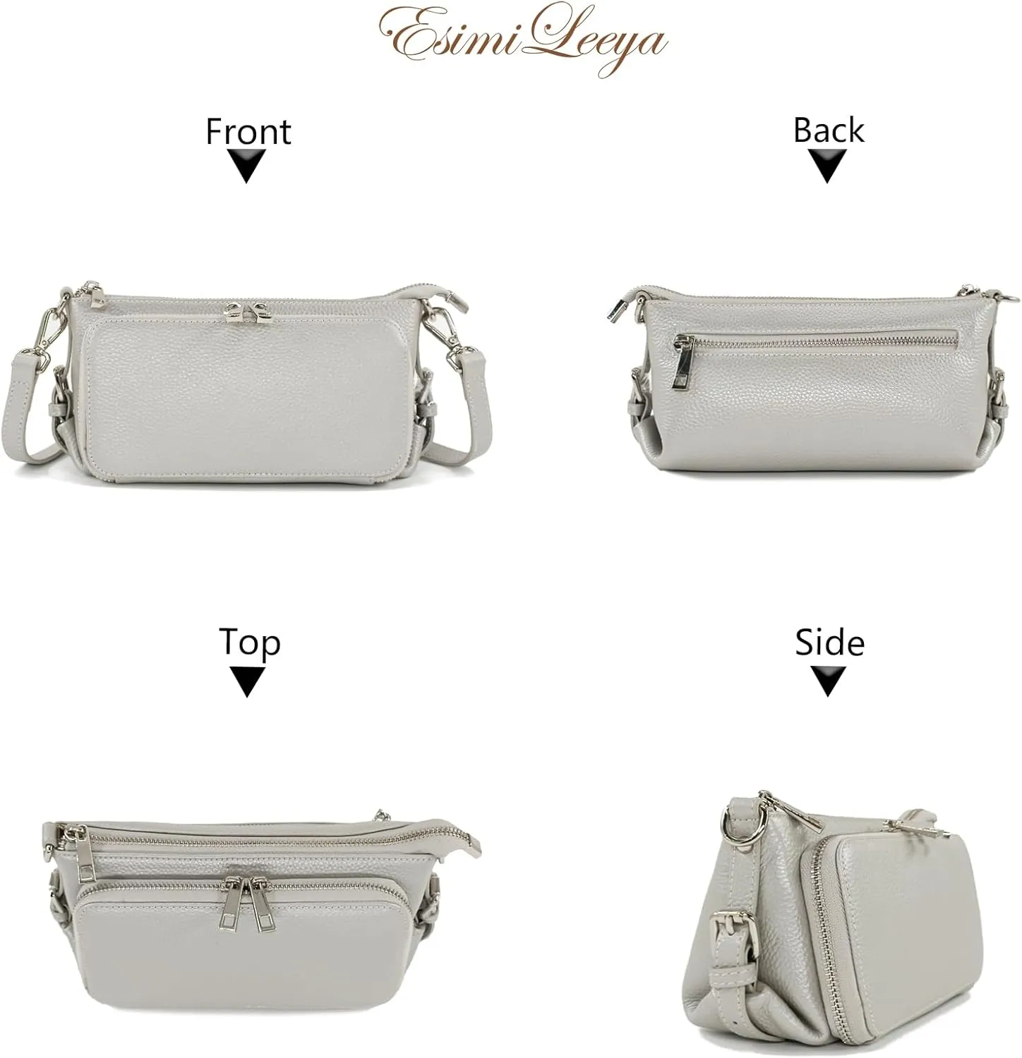 Small Compact Genuine Leather Crossbody Bag for Women Real Leather Purses for Women with Shoulder and Hand Strap