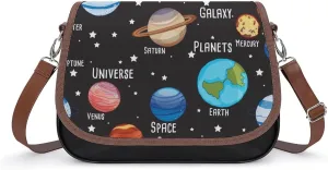 Solar System Planet Trendy Crossbody Bags Purses for Women Casual Shoulder Handbags with Adjustable Wide Strap