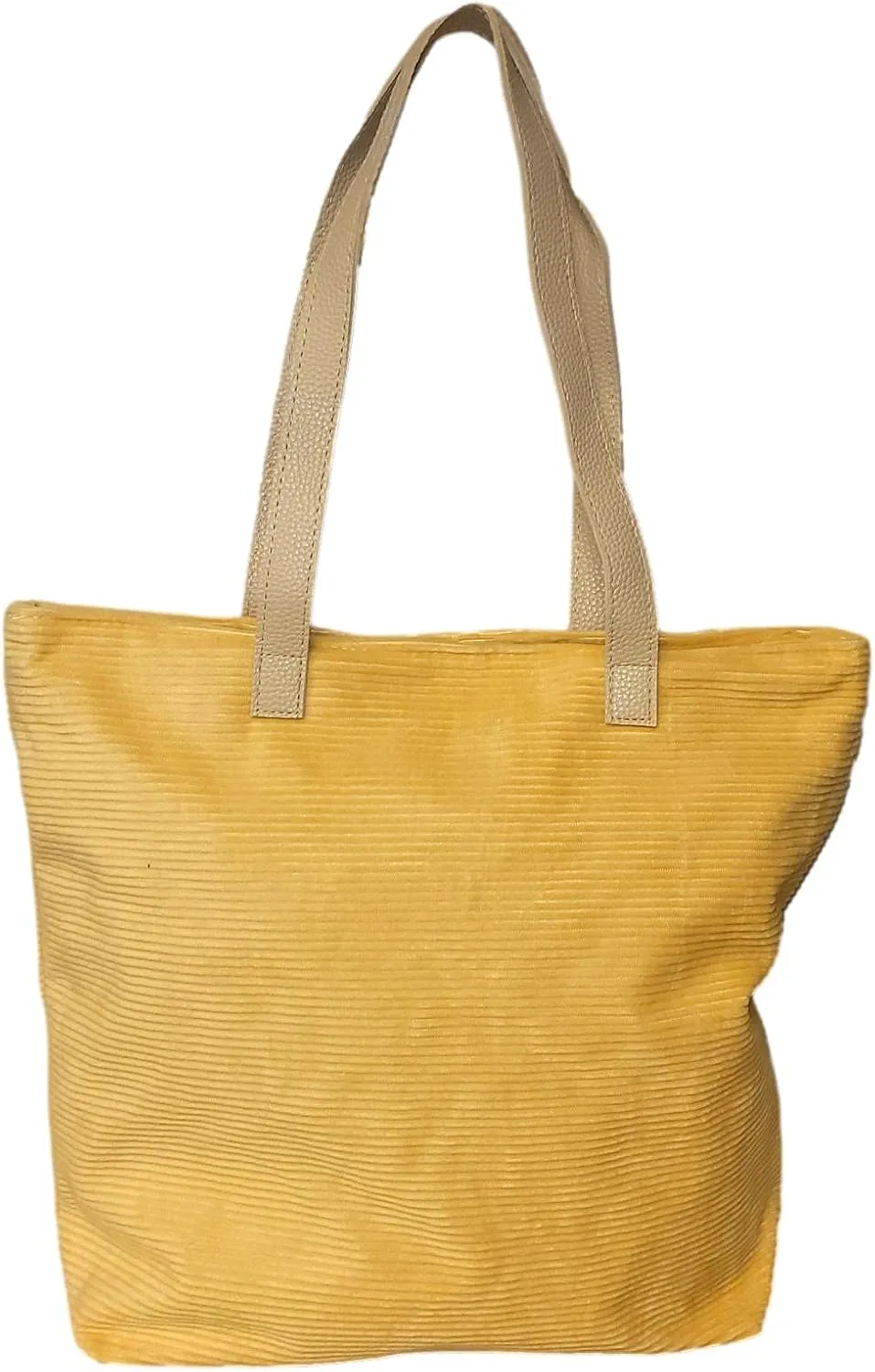 SONA G DESIGNS Large Zipper Closure Corduroy Bag for Women with Inner Pocket