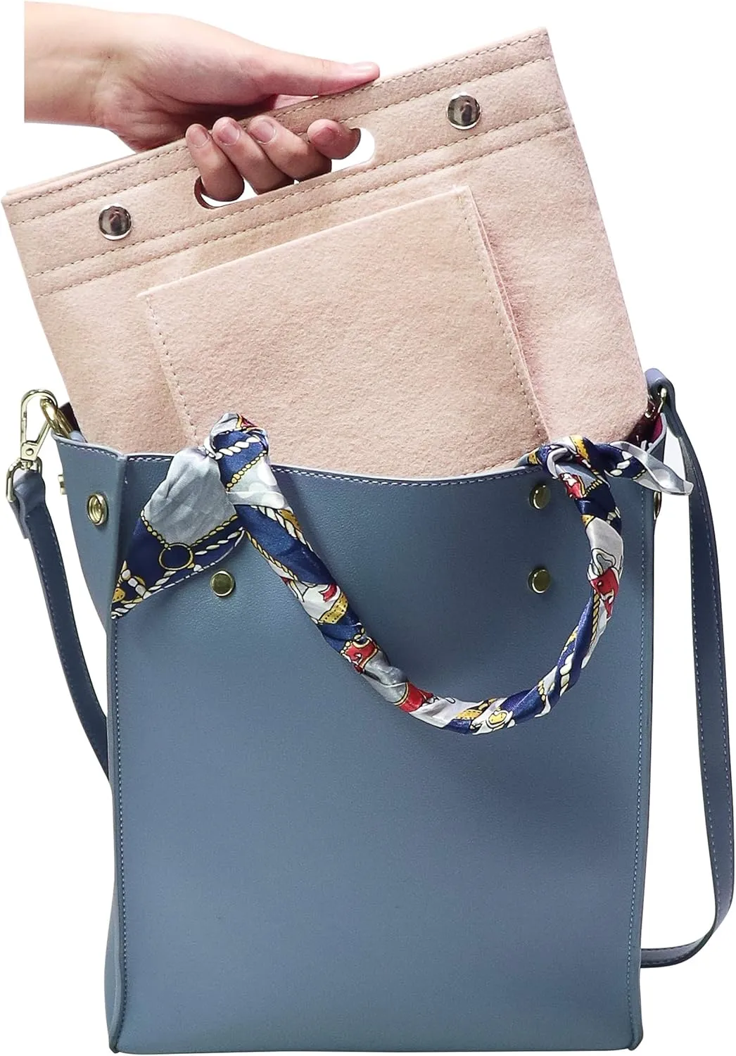 Soyizom Mini Organizer Felt Bags Inner Pockets Shopping Bag Handbag Organizer Insert for Speedy Neverfull NeoNoe Noe BB, Beige, beige, small