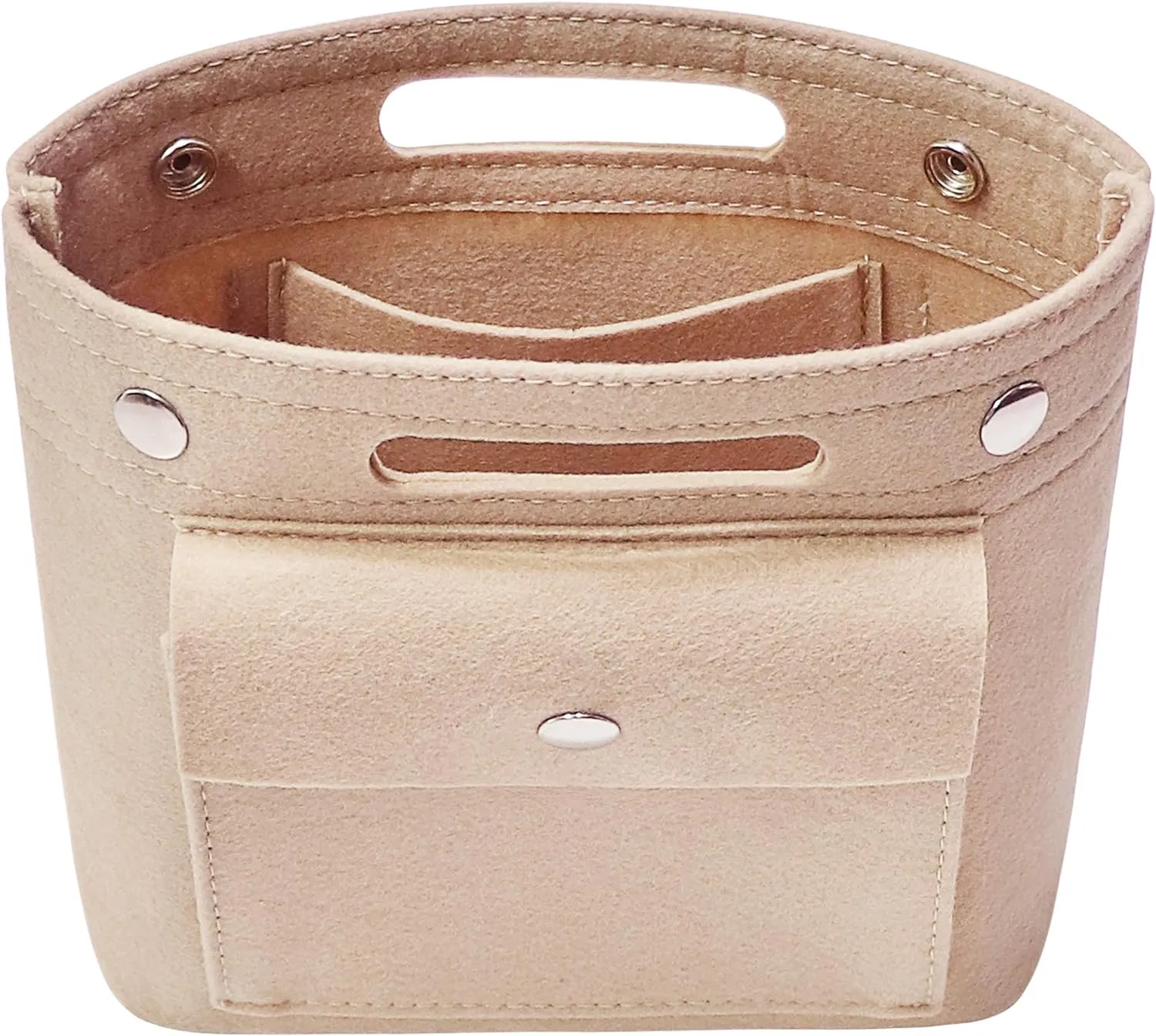 Soyizom Mini Organizer Felt Bags Inner Pockets Shopping Bag Handbag Organizer Insert for Speedy Neverfull NeoNoe Noe BB, Beige, beige, small
