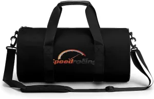 Speed-Racing Cylindrical Gym Duffle Bag Foldable Weekender Bags Lightweight Travel Handbag