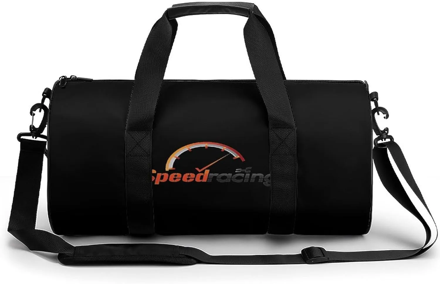 Speed-Racing Cylindrical Gym Duffle Bag Foldable Weekender Bags Lightweight Travel Handbag