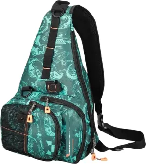 Spinning Casting Rod Bag Multi-Functional Big Capacity Waterproof Handbag Waist Crossbody Chest Fishing BackPack(Camouflage n Rod Box)