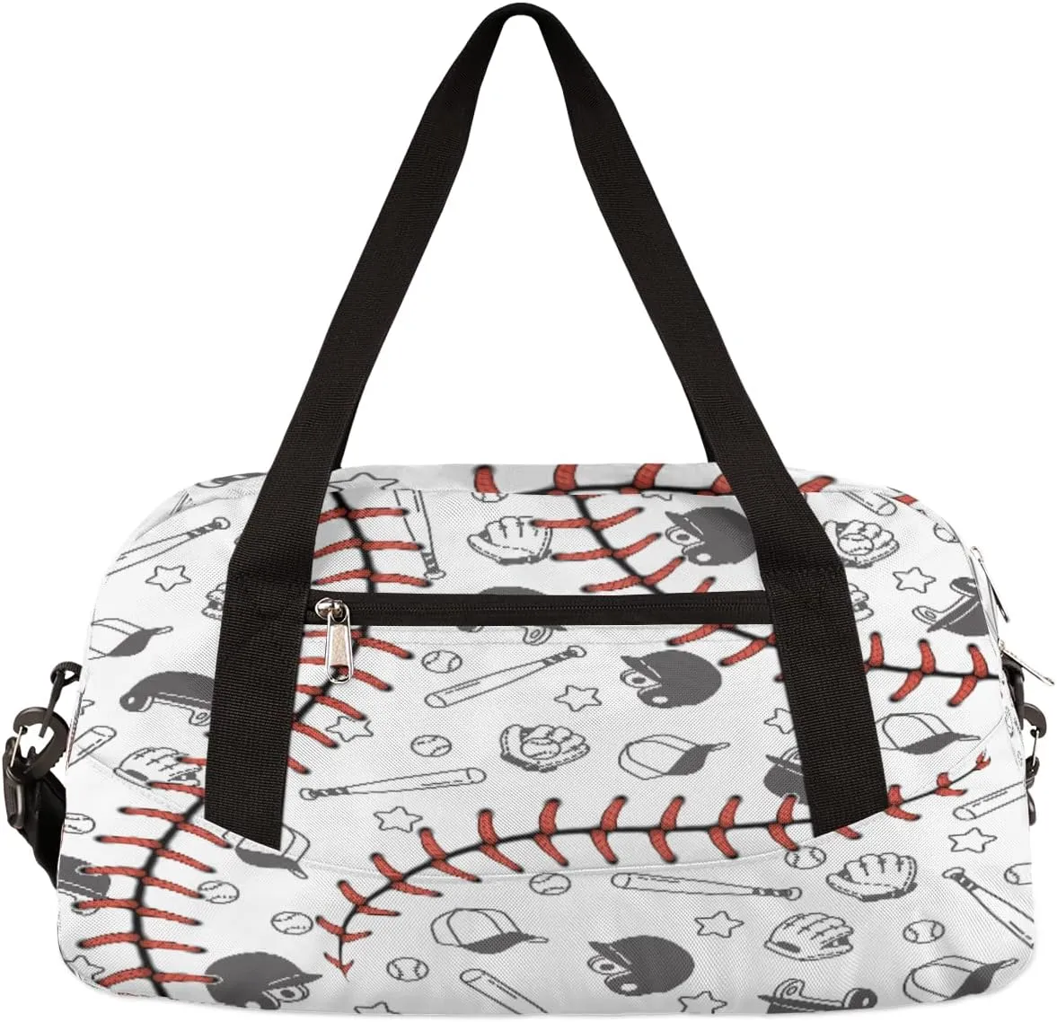 Sport Baseball Lace Kids Duffel Bag,Ball Theme Sport Gym Bag for Boys Girls Teen,Weekender Overnight Tote Bag Carry On Travel Duffel Bag for School Gymnastic Ballet