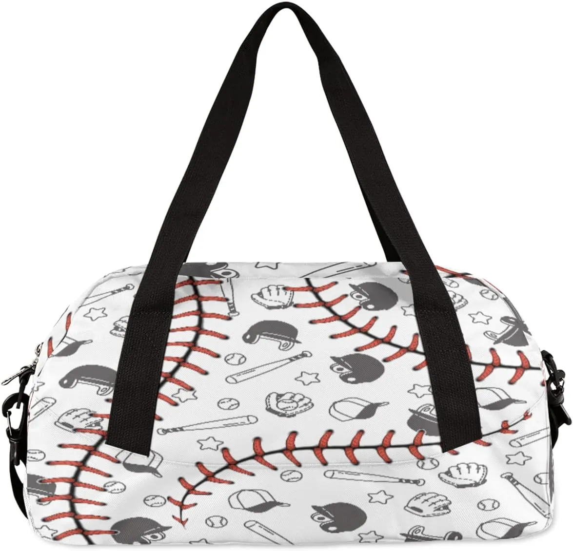 Sport Baseball Lace Kids Duffel Bag,Ball Theme Sport Gym Bag for Boys Girls Teen,Weekender Overnight Tote Bag Carry On Travel Duffel Bag for School Gymnastic Ballet