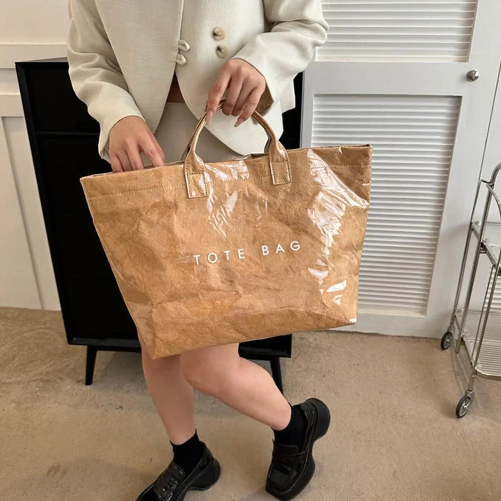 Stellaya Tote Bag, Women's Letters Print Tote Bag, Pvc Clear Tote Bag for Women, Fashionable Leopard Print Tote Bag