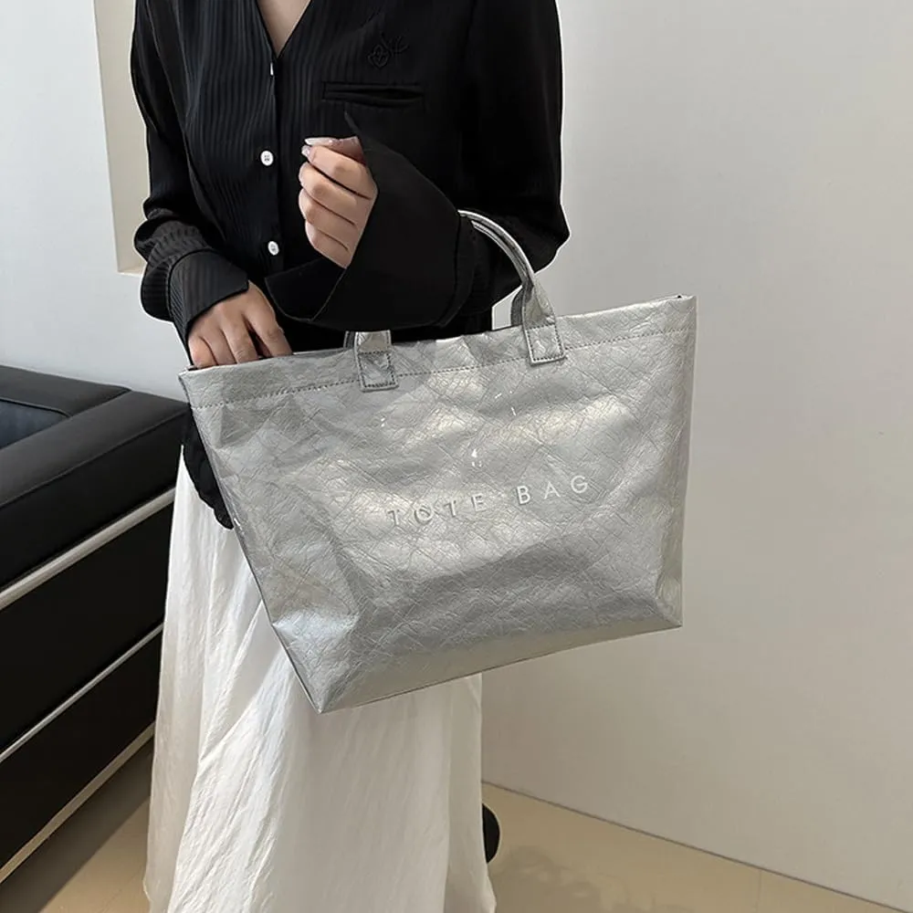 Stellaya Tote Bag, Women's Letters Print Tote Bag, Pvc Clear Tote Bag for Women, Fashionable Leopard Print Tote Bag