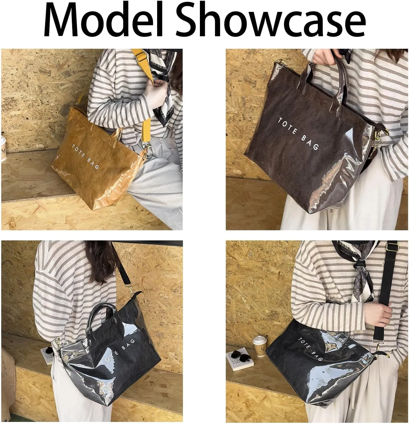 Stellaya Womens Letters Print Tote Bag - Large Crossbody Shoulder Bag for Women, Fashion Top Handle Design