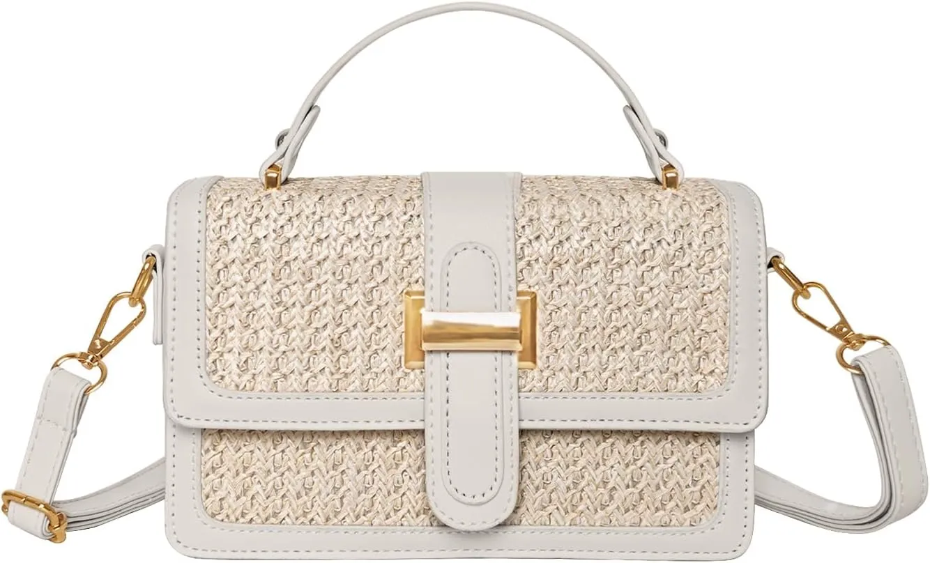 Straw Crossbody Bags for Women Summer Straw Clutch Bag Woven Beach Purse Vacation Handbags