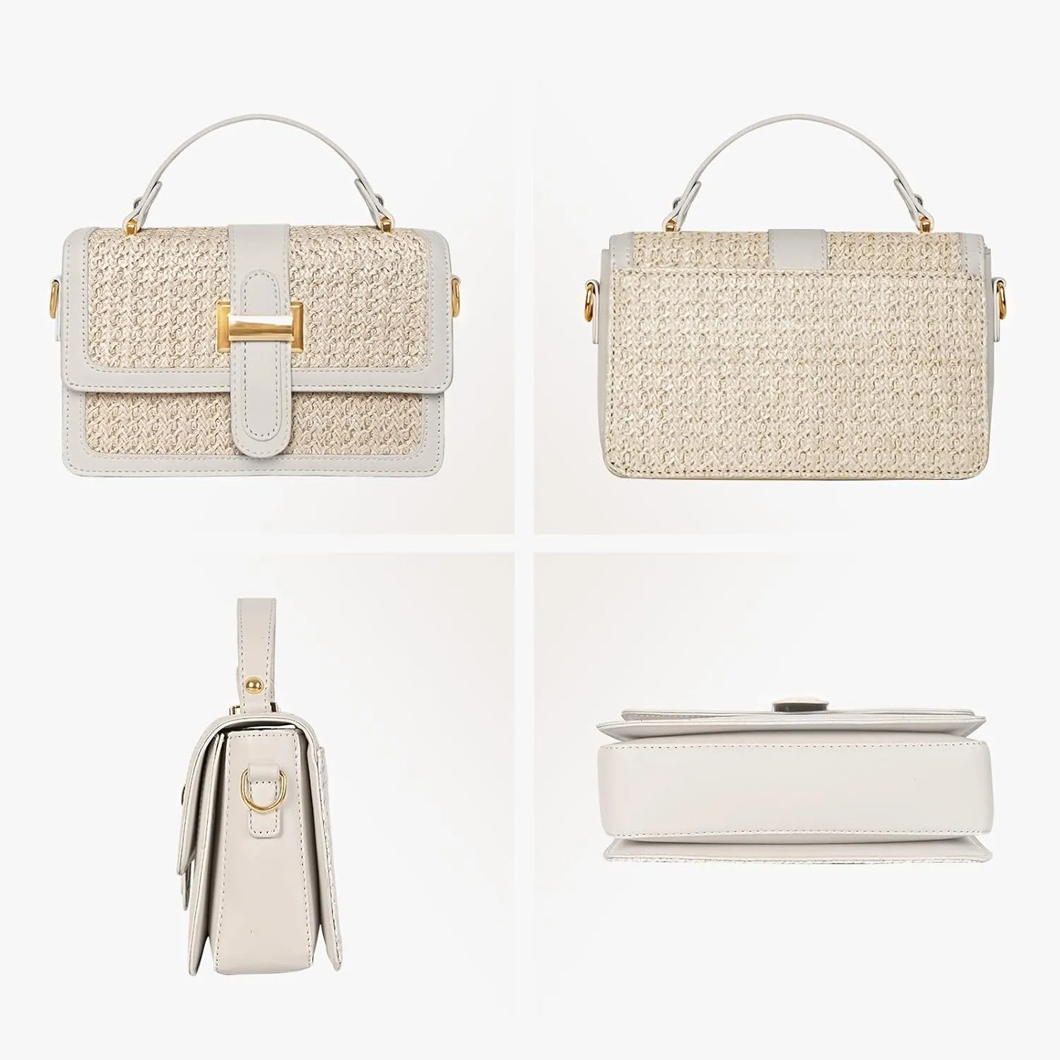 Straw Crossbody Bags for Women Summer Straw Clutch Bag Woven Beach Purse Vacation Handbags