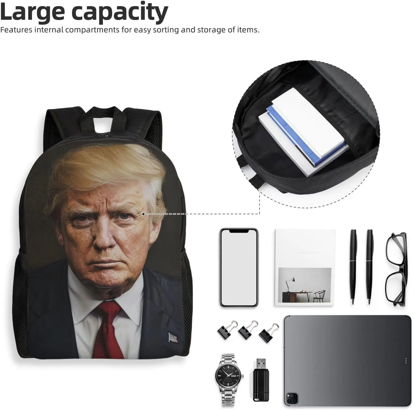 Strict Trump Backpack Waterproof Anti Theft Durable Light Laptop Bag Backpacks For Women Men Travel Gym Backpack