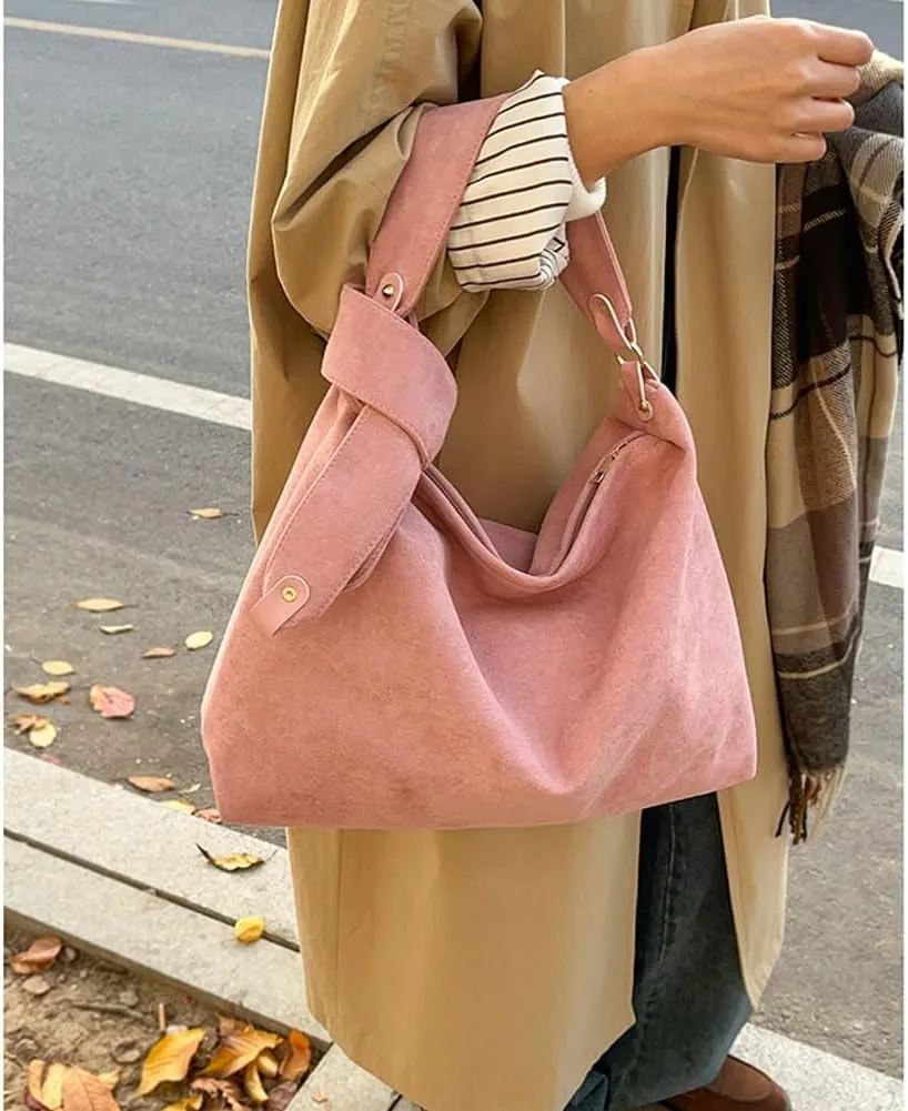 Suede Hobo Bag for Women Elegant Shoulder Bag Handbags Satchel Casual Work Purses 2025