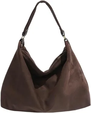 Suede Hobo Bag for Women Elegant Shoulder Bag Handbags Satchel Casual Work Purses 2025