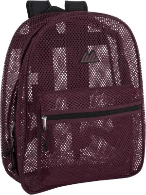 Summit Ridge Mesh Backpacks for Kids, Adults, School, Beach, and Travel, Colorful Transparent Mesh Backpacks with Padded Straps Large