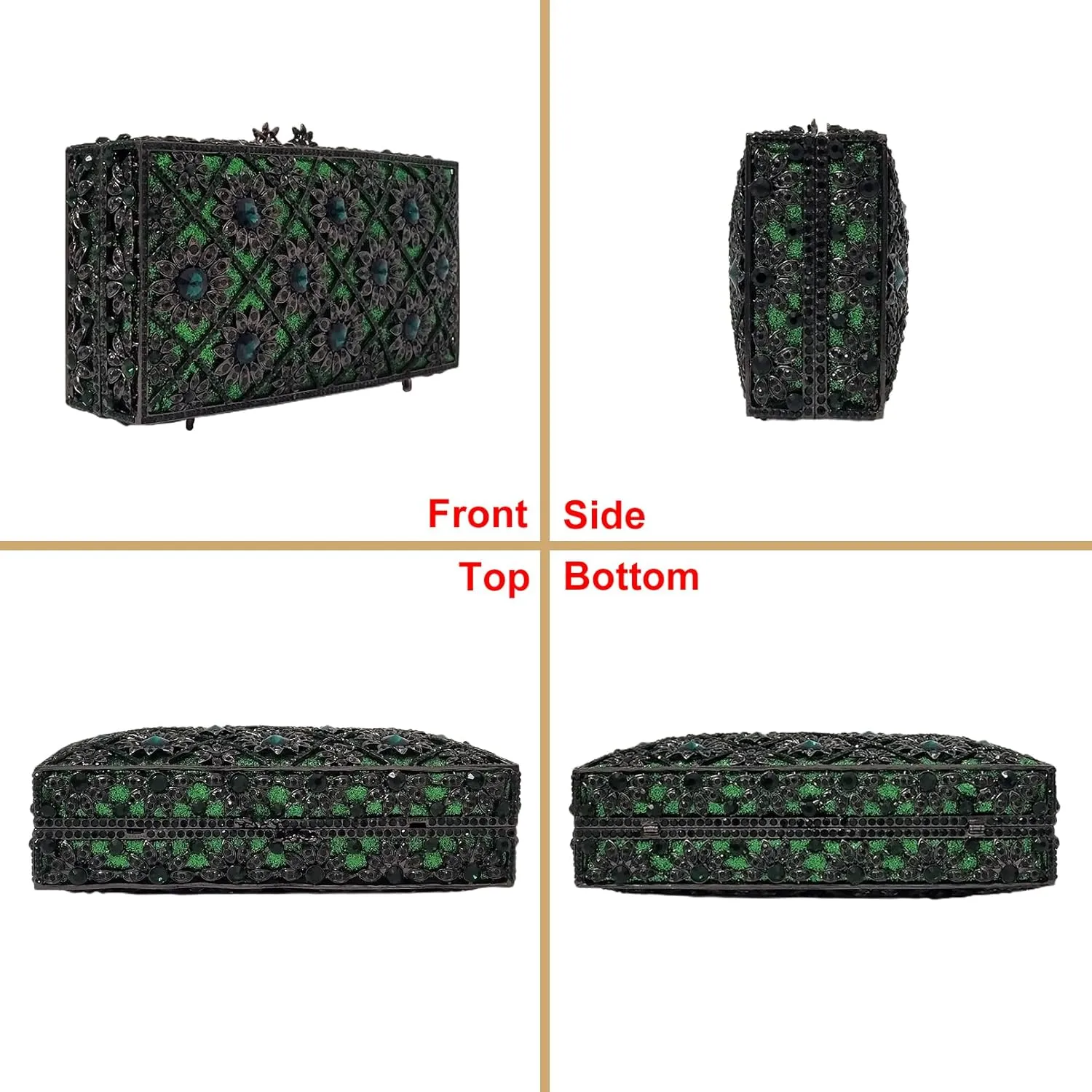 Sunflower Box Crystal Clutch Women Elegant Formal Wedding Bridal Evening Bags Flower Rhinestone Handbags Purse