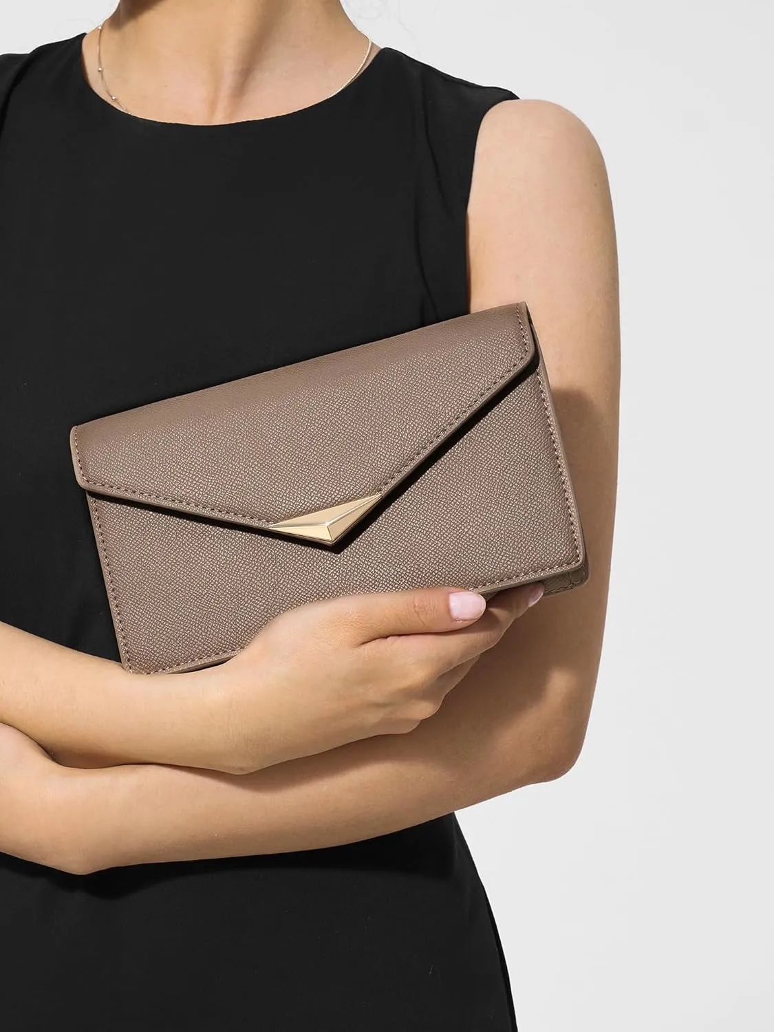 SWEETV Classic Envelope Clutch Purses for Women Elegant PU Leather Handbags for Evening, Weddings, Parties, and Formal Events