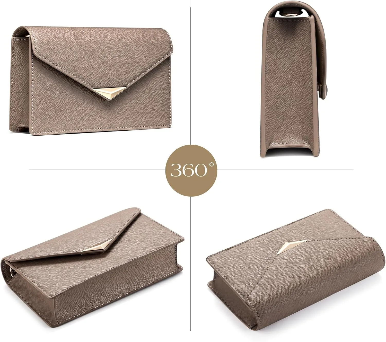 SWEETV Classic Envelope Clutch Purses for Women Elegant PU Leather Handbags for Evening, Weddings, Parties, and Formal Events