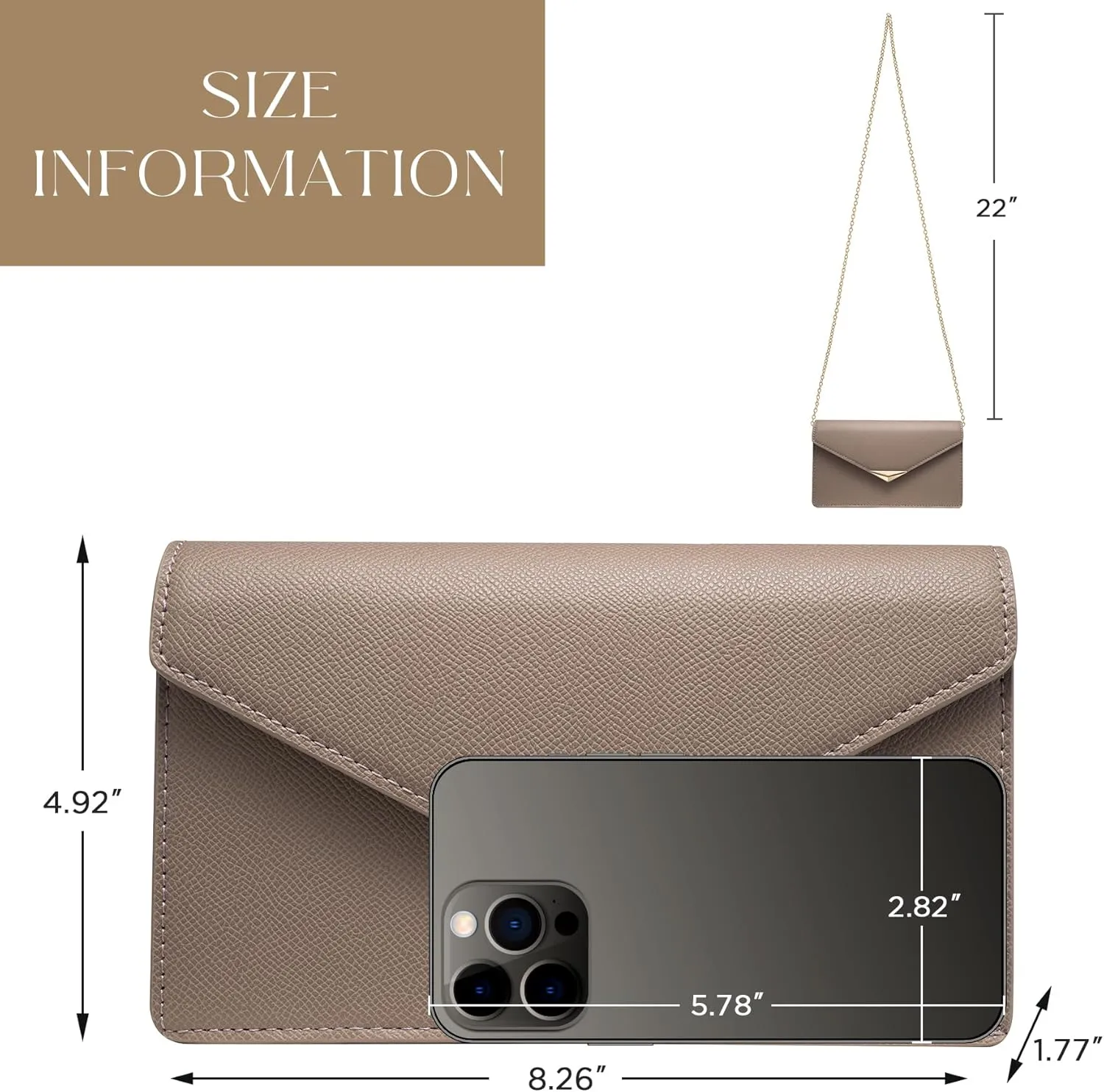 SWEETV Classic Envelope Clutch Purses for Women Elegant PU Leather Handbags for Evening, Weddings, Parties, and Formal Events