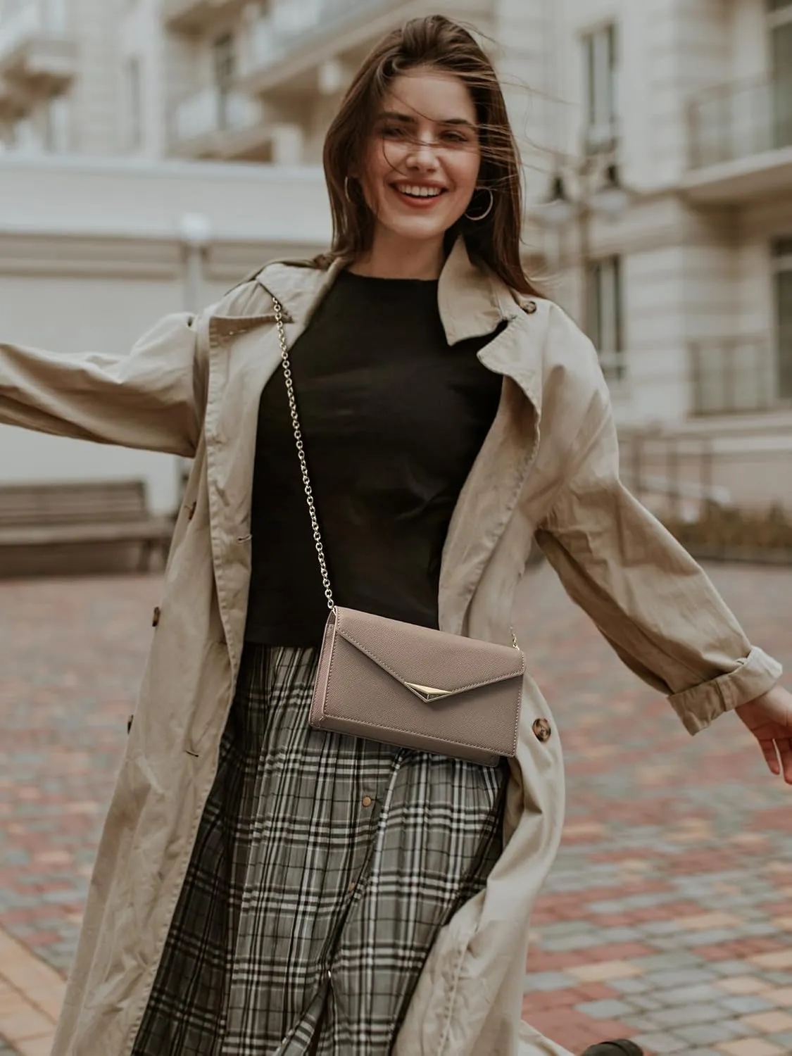 SWEETV Classic Envelope Clutch Purses for Women Elegant PU Leather Handbags for Evening, Weddings, Parties, and Formal Events