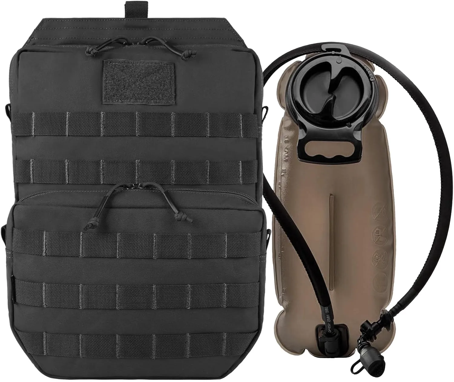 Tactical Molle Hydration Pack with 3L Inner Bladder - Lightweight Water Reservoir Bag for Molle Vest Backpack, for Hiking, Hunting