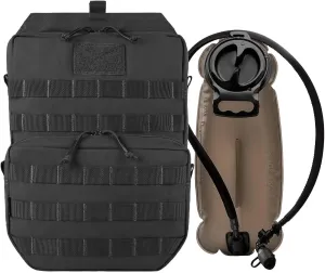 Tactical Molle Hydration Pack with 3L Inner Bladder - Lightweight Water Reservoir Bag for Molle Vest Backpack, for Hiking, Hunting
