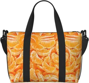 tangerine motif Personal Item Travel Bags for Women - Durable Travel Duffel Bags, Gym Bags for Overnight Trips