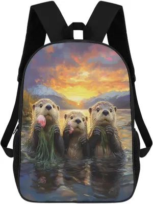 Three Otters Travel Backpack 17 Inch Laptop Bag Carry On Backpack Casual Daypack for Weekender Business Hiking