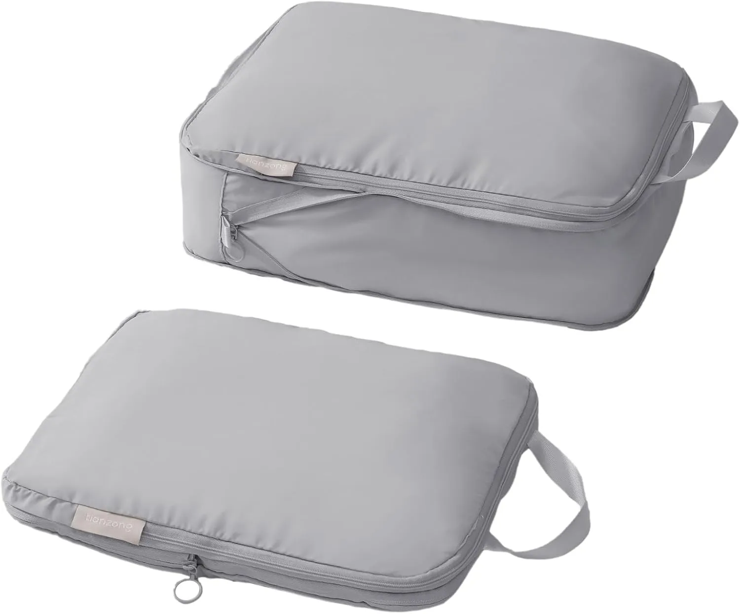 tianzong Compression Packing Cubes for Suitcases, Luggage Organizer Bags Set for Travel (Grey, 2 Pack Medium)