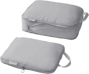 tianzong Compression Packing Cubes for Suitcases, Luggage Organizer Bags Set for Travel (Grey, 2 Pack Medium)
