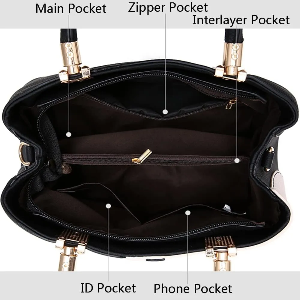 Top-handle Handbags Satchel for Women PU Leather Hobo Purse Elegant Crossbody Shoulder Bag Tote