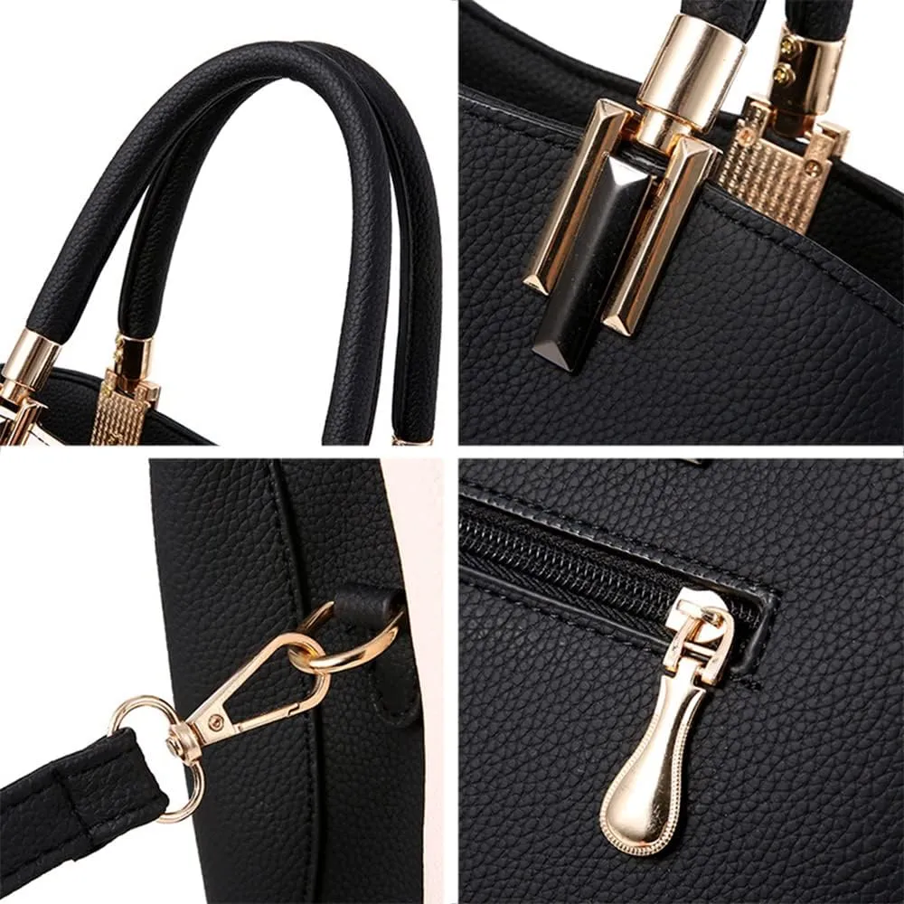 Top-handle Handbags Satchel for Women PU Leather Hobo Purse Elegant Crossbody Shoulder Bag Tote