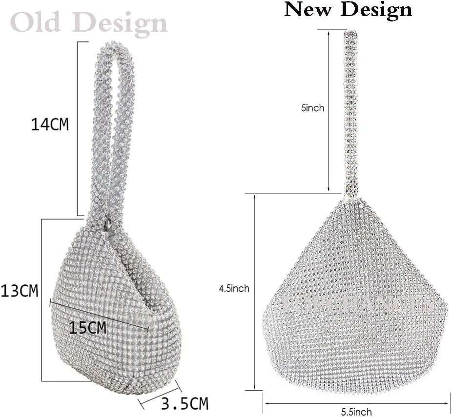 TOPCHANCES Women's Triangle Bling Clutch Purses and Handbags, Rhinestone Evening Bags and Clutches for Women Gilrs