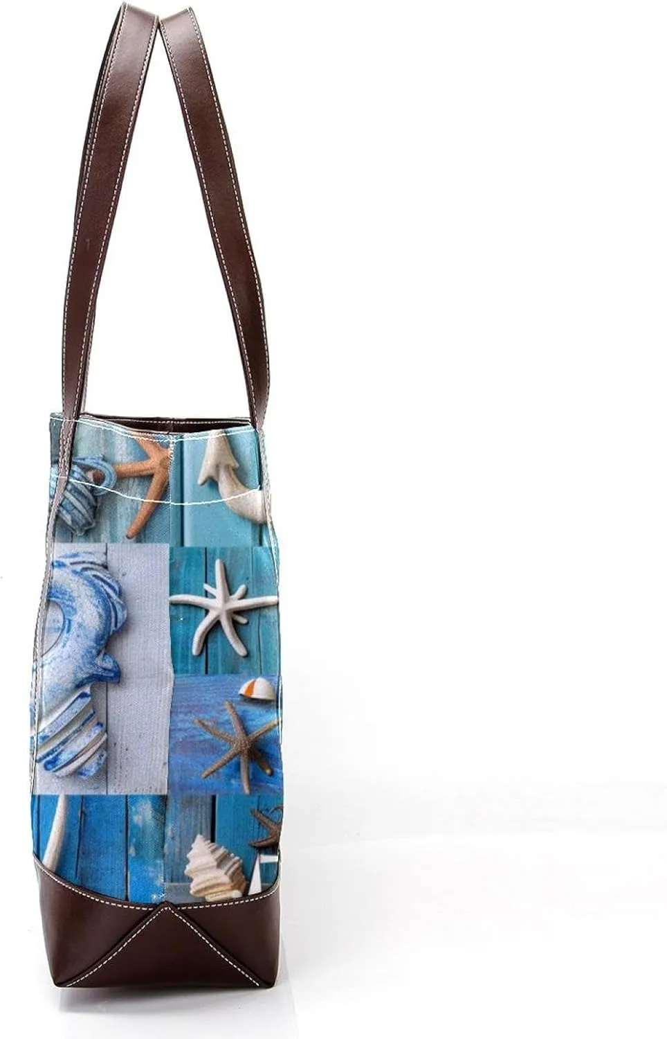 Tote Bag for Women, Large Tote Bags for Women, Tote Bag with Zipper, Summer Nautical Anchor Starfish, Totes for Women